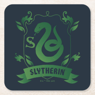 Verziertes Wappen des Hauses SLYTHERIN™ Rechteckiger Pappuntersetzer