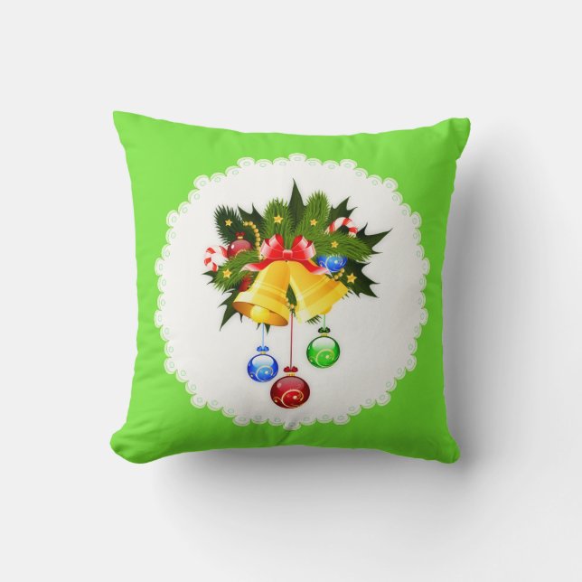 Verziertes Weihnachtsbell-Kissen Kissen (Vorderseite)