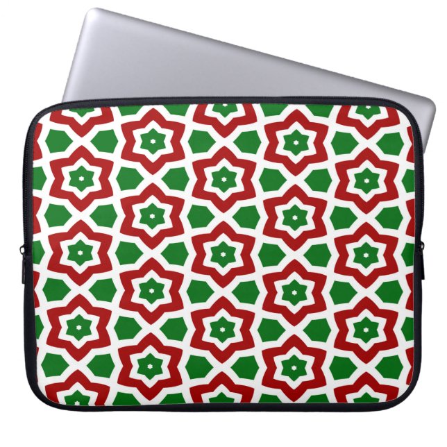 Verziertes Weihnachtsmuster Laptopschutzhülle (Vorderseite)