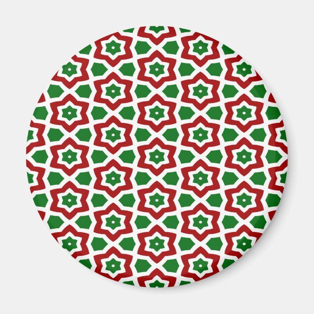 Verziertes Weihnachtsmuster Magnet (Vorne)