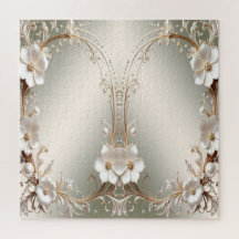 Verziertes weißes Blumenpuzzle