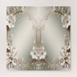 Verziertes weißes Blumenpuzzle