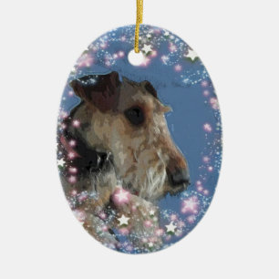 Verzierung Airedales Terrier Keramikornament