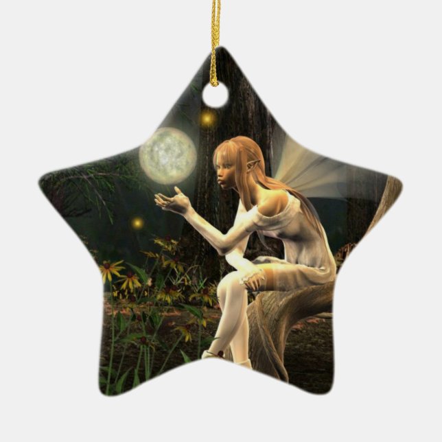 Verzierung Ball des feenhaften Lichtes Weihnachts Keramik Ornament (Vorne)