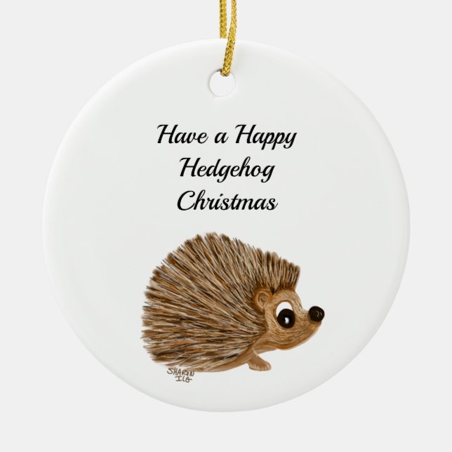 Verzierung, Baumdekor, Igel, jugendlich Geschenk, Keramik Ornament (Vorne)