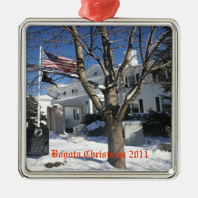 Verzierung Boro Hall Silbernes Ornament (Vorne)