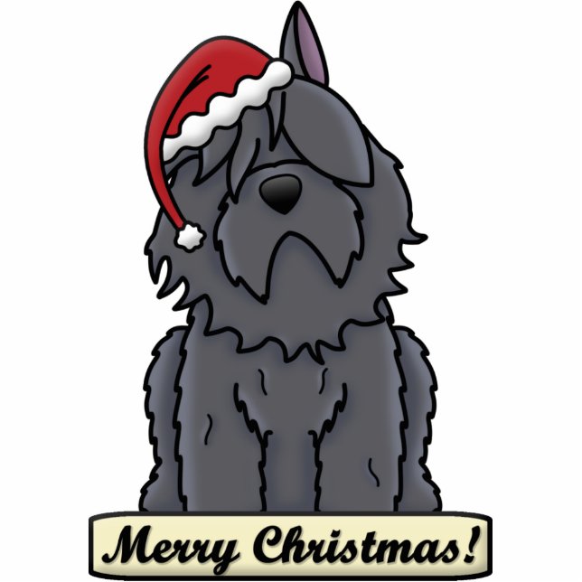 Verzierung Cartoon Bouvier DES Flandres Weihnachts Fotoskulptur Ornament (Vorne)