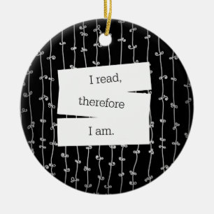 Verzierung das Motto des Bücherwurms Keramikornament