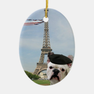 Verzierung der französischen Bulldogge Keramikornament