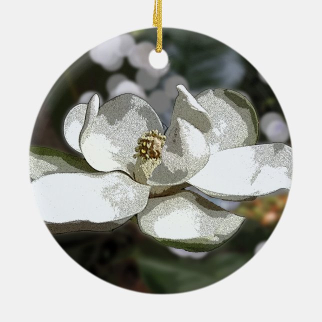 Verzierung der Magnolien-2760 Keramik Ornament (Hinten)