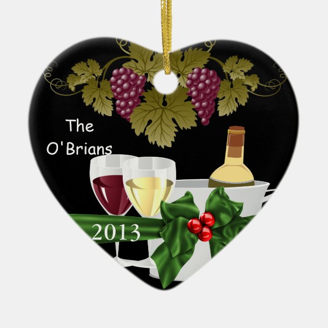 VERZIERUNG DER WEIN-LIEBHABER-2013 PERSONALISIERT KERAMIKORNAMENT (Vorne)