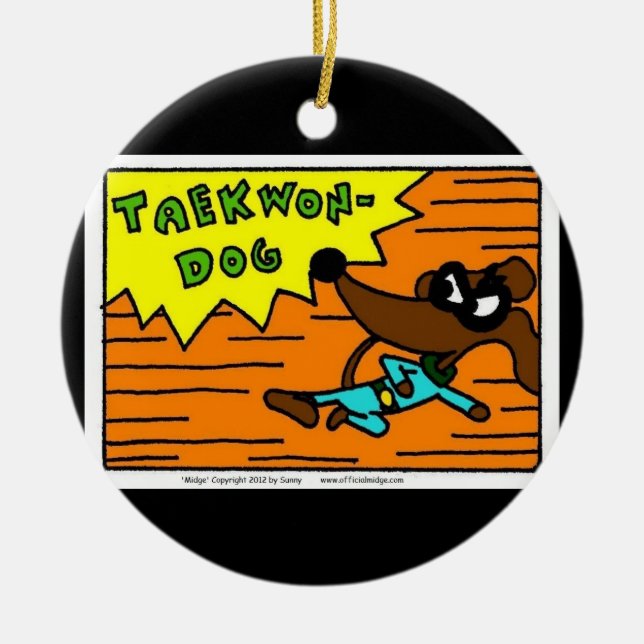 Verzierung der Zuckmücken-TAEKWON-DOG Keramik Ornament (Vorne)