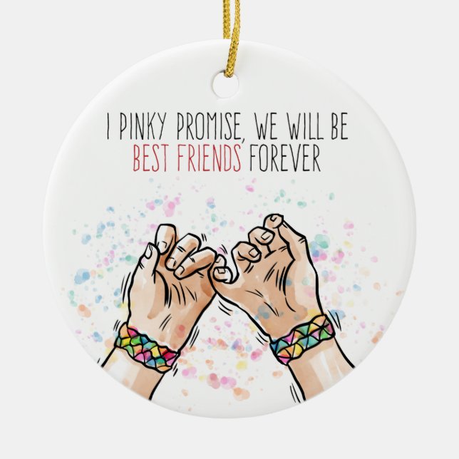 Verzierung des beste Freund-Finger-Versprechen-| Keramik Ornament (Vorne)