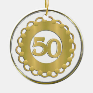 Verzierung des Gold50. Keramikornament