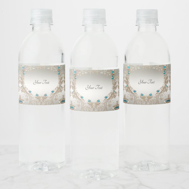 Verzierung des Gold Blue Stones Wasser Flasche Eti (Flaschen)