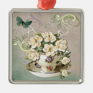 Verzierung des Teacup 2 Ornament Aus Metall