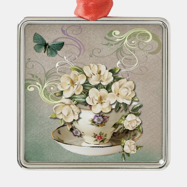 Verzierung des Teacup 2 Ornament Aus Metall (Vorne)