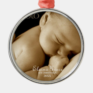 Verzierung des Weihnachten311-baby's erstes Silbernes Ornament
