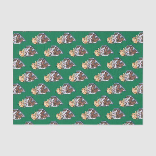 Verzierung eines Lebkuchen-Hauses für Weihnachten Seidenpapier (Vorderseite)