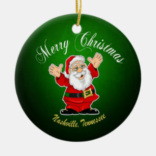 Verzierung frohe Weihnacht-Sankt Nashville Keramik Ornament