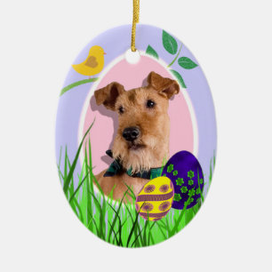 Verzierung irischen Terriers Ostern Keramikornament
