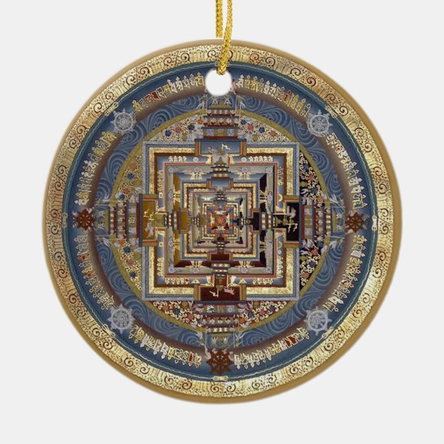 Verzierung Kalachakra Mandala-B Keramikornament (Vorne)
