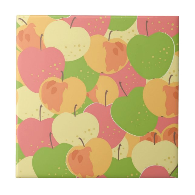 Verzierung mit Äpfeln Fliese (Vorderseite)