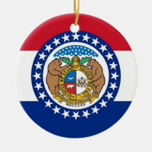 Verzierung mit Flagge von Missouri Keramikornament