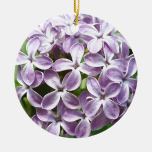 Verzierung mit Foto der schönen lila Fliedern Keramikornament