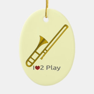 Verzierung mit Illustration eines Trombone Keramikornament