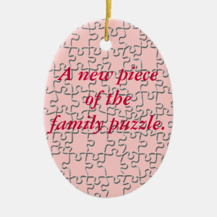 Verzierung - neues Stück des Familienpuzzlespiels Keramik Ornament