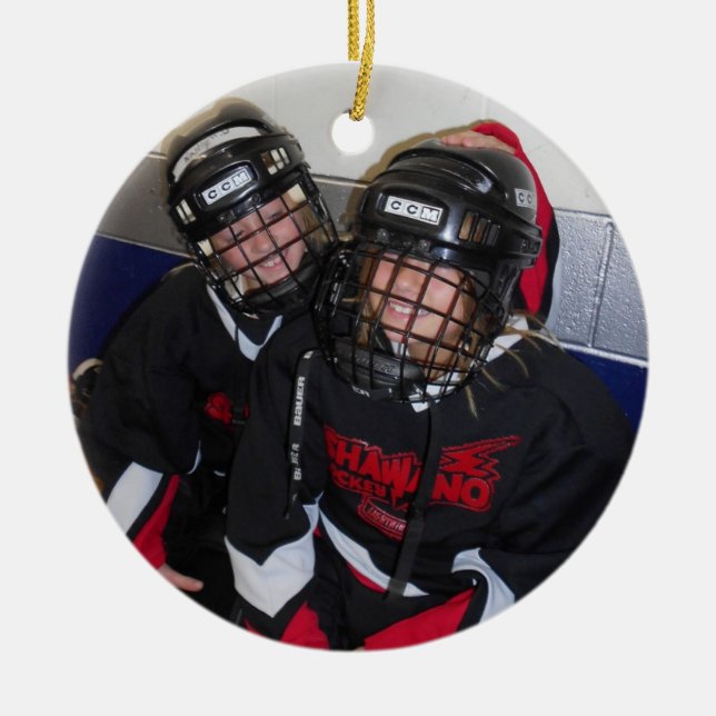 Verzierung - personalisiertes SHL mit Foto Keramikornament (Vorne)