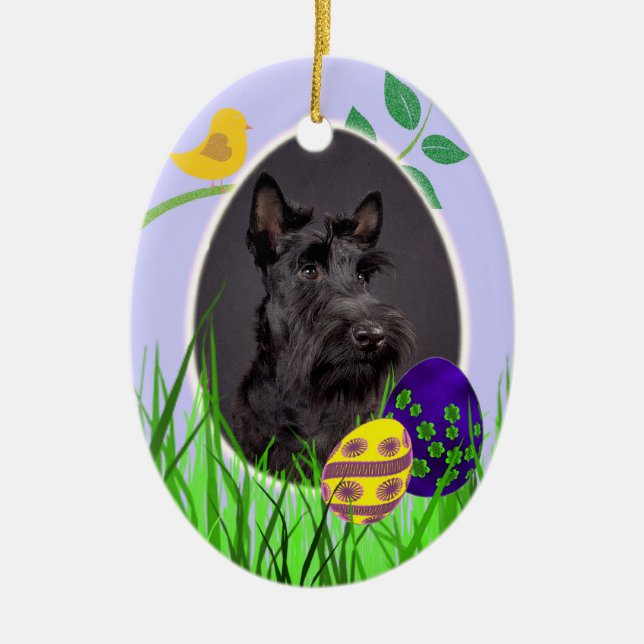 Verzierung Scottish-Terriers Ostern Keramik Ornament (Vorne)