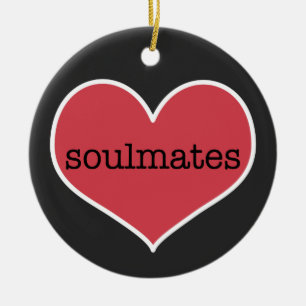 Verzierung Soulmates  personalisierte Valentines Keramikornament