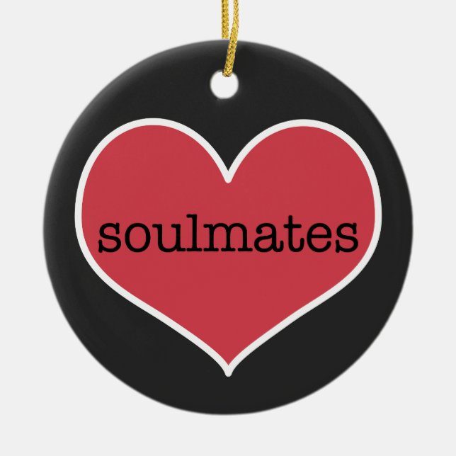 Verzierung Soulmates| personalisierte Valentines Keramikornament (Vorne)