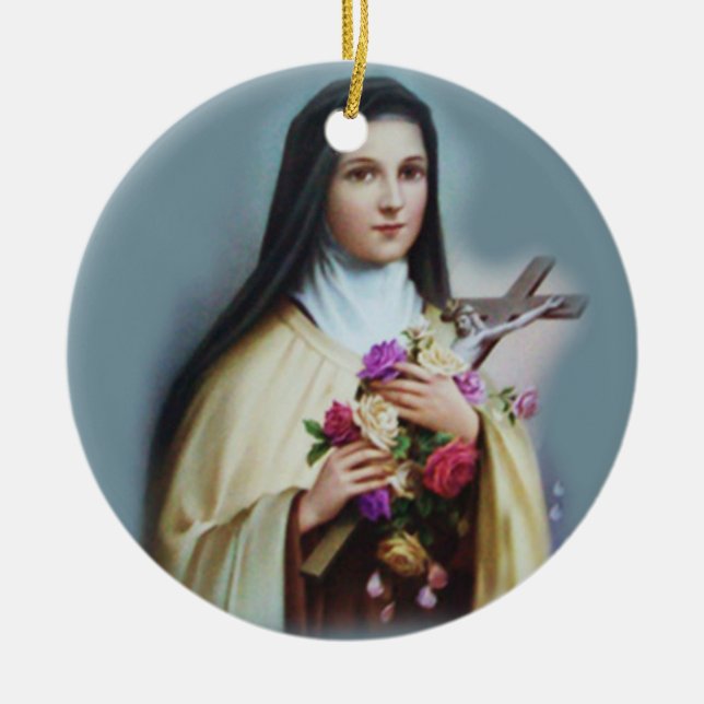 Verzierung St. Therese Weihnachts Keramikornament (Vorne)