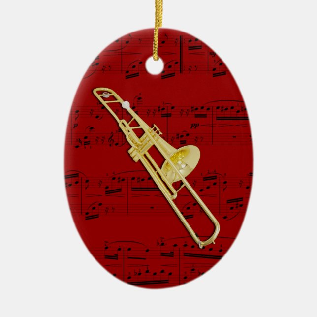 Verzierung - Trombone (Ventil) - wählen Sie Ihre Keramik Ornament (Vorne)