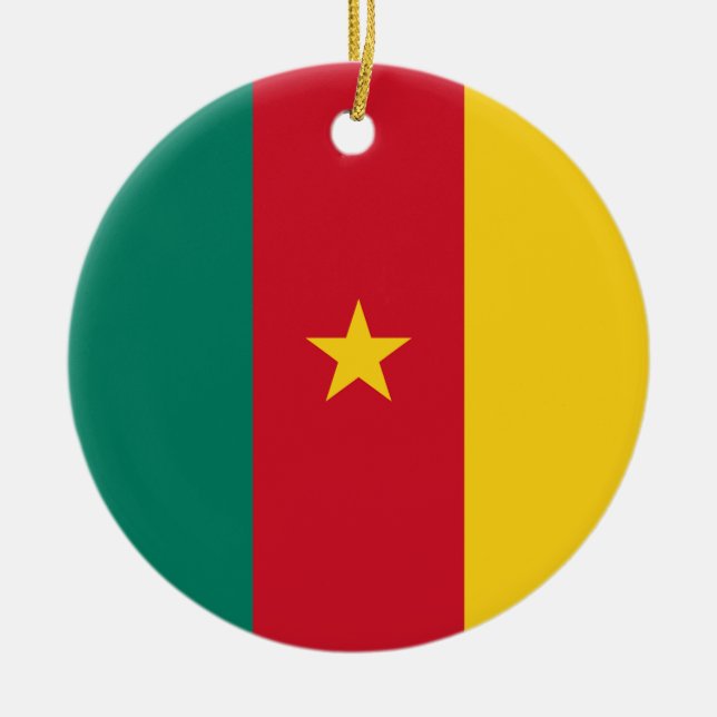 Verzierung unter der Flagge Kameruns Keramik Ornament (Vorne)