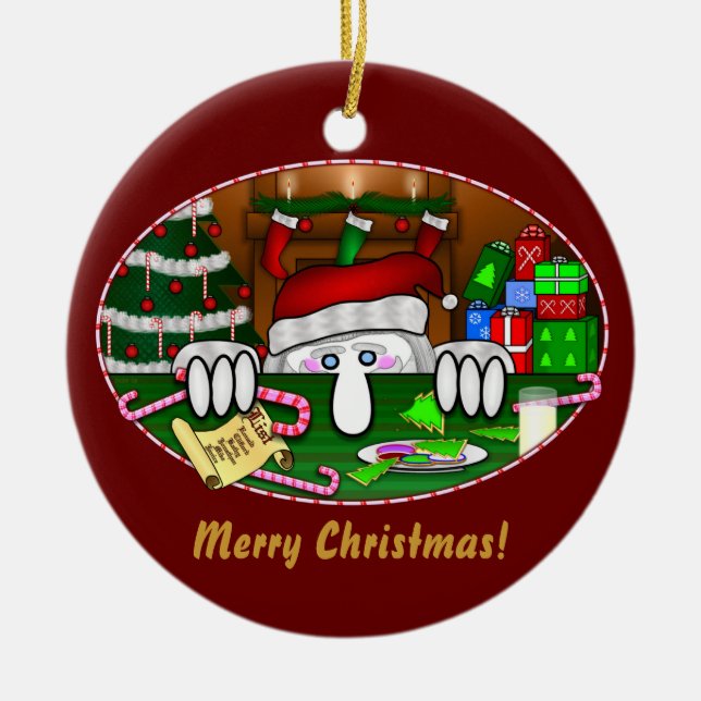 Verzierung Weihnachtsmanns Kilroy Keramikornament (Vorne)