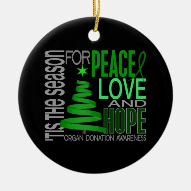 Verzierungen des Organspende-Weihnachten1 Keramik Ornament (Vorne)