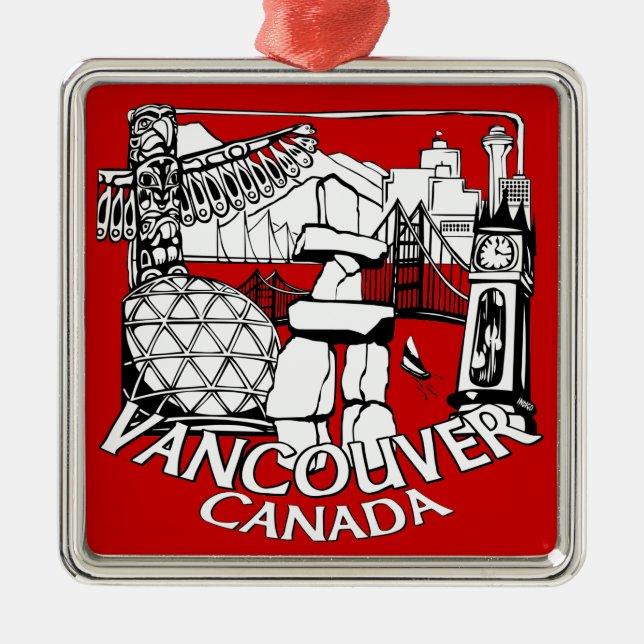 Verzierungs-Andenken-Dekoration Vancouvers Kanada Ornament Aus Metall (Vorne)