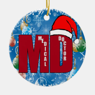 VERZIERUNGS-ARZT MD SANKT WEIHNACHTS KERAMIKORNAMENT