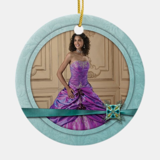 Verzierungs-Girly aquamariner Juwel-Band-Bonbon 16 Keramikornament (Vorne)