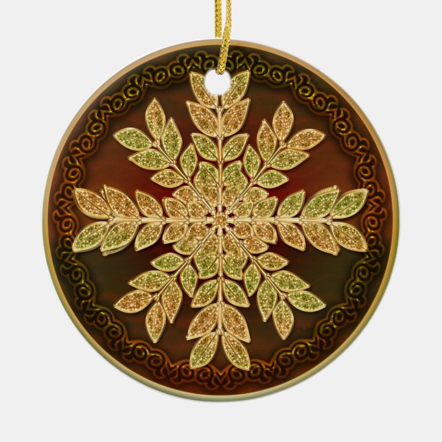 Verzierungs-goldene Rosette Keramikornament (Vorne)