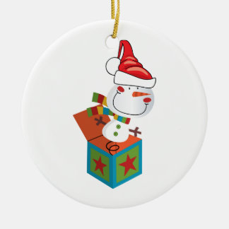 VERZIERUNGS-SCHNEEMANN JACK-IN-BOX KERAMIKORNAMENT