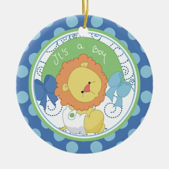 Verzierungs-wertvoller Löwe des Babys erste Keramik Ornament (Vorne)