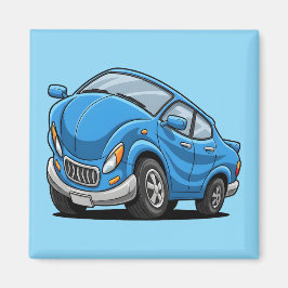 Verzogenes blaues Cartoon-Auto Magnet