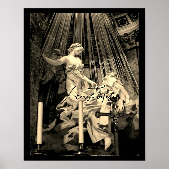 Verzückung der Heiligen Theresa von Avila Bernini Poster (Vorne)
