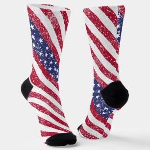 Verzweifeltes Sterne und Streifen Patriotisch Socken