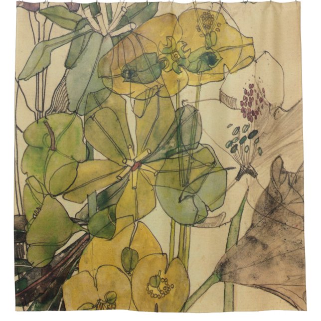 Verzweiflung mit Yham Blume Charles Rennie Mackint Duschvorhang (Vorderseite)